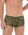 2(x)ist Sliq Micro Trunks In Transient Dot Print - Black/neon Yellow