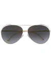 Fendi Run Away Aviator Sunglasses In Metallic