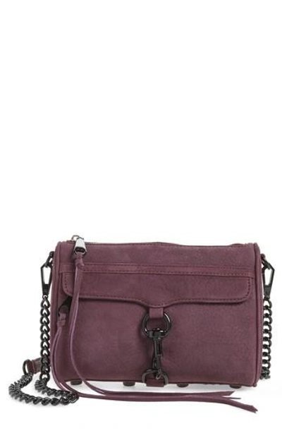 Rebecca Minkoff Mini Mac Nubuck Convertible Crossbody Bag - Burgundy In Dark Cherry