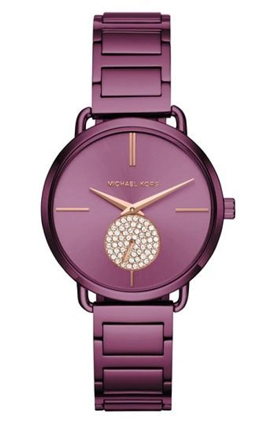Michael Kors Portia Pave Bracelet Watch, 36mm In Purple