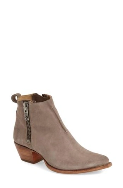 Frye 'sacha' Washed Leather Ankle Boot In Dark Grey Suede
