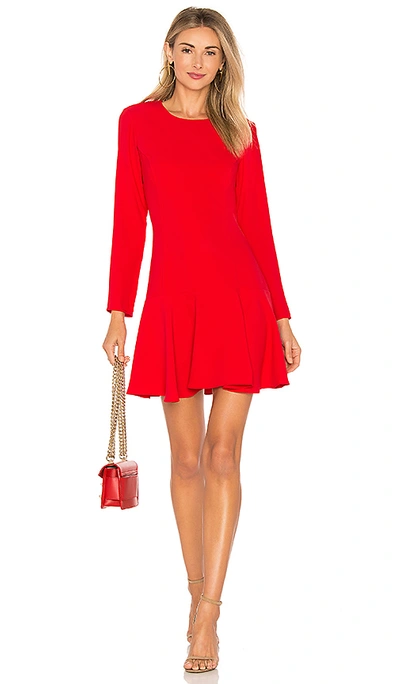 Amanda Uprichard X Revolve Long Sleeve Hudson Mini Dress In Lipstick Red