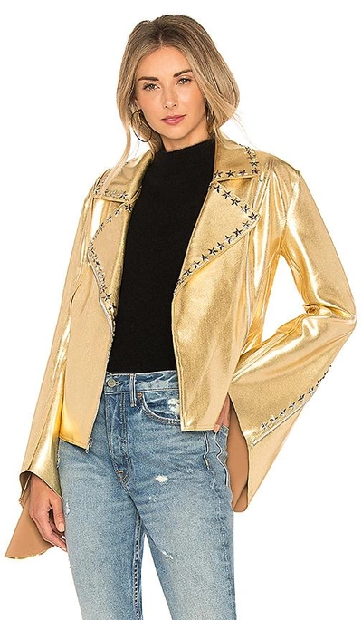 Norma Kamali X Revolve Gang Jacket In Metallic Gold
