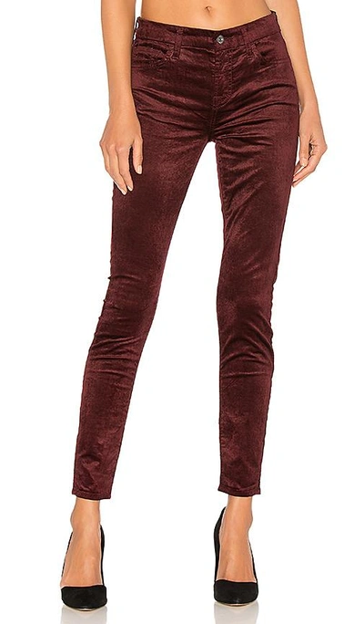 7 For All Mankind Ankle 紧身长裤 In Burgundy