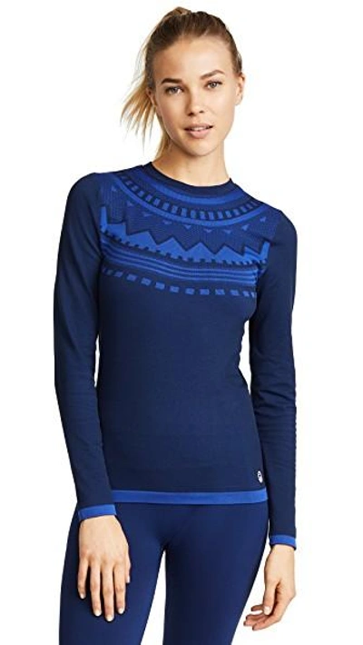 Tory Sport Printed Stretch-knit Top In Tory Navy Fairisle