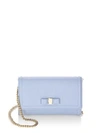 Ferragamo Vara Leather Mini Crossbody Bag In Pale Blue