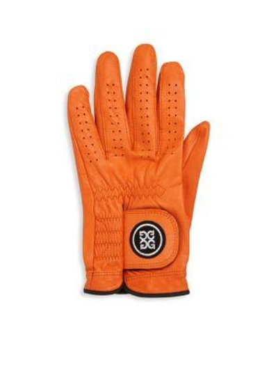 G/fore Leather Glove In Orange
