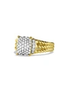 David Yurman Petite Wheaton Ring With Diamonds In Gold In Gold Pave Diamonds