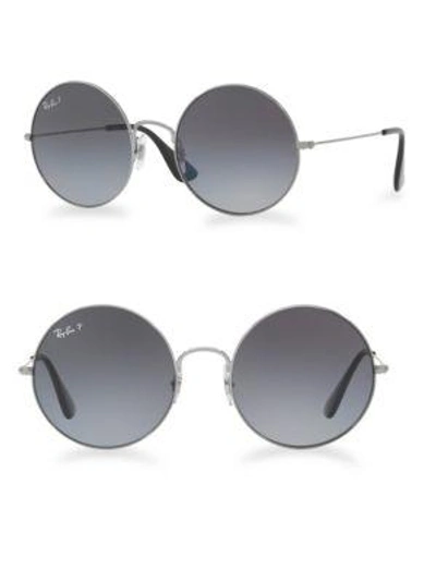 Ray Ban Ja-jo 55mmmirrored Round Sunglasses In Grey