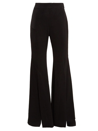 Ellery Higher And Higher Wide-flared Crepe Trousers In Black