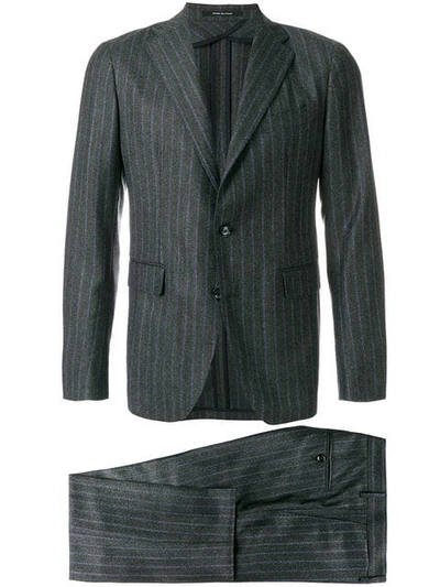 Tagliatore Pinstripe Formal Suit In Blue