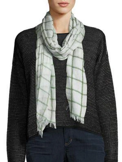 Eileen Fisher Plaid Scarf In Aurora