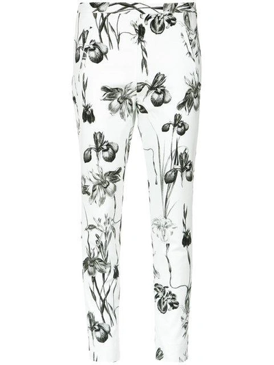 Andrea Marques Printed Skinny Trousers - Est Flores Branca