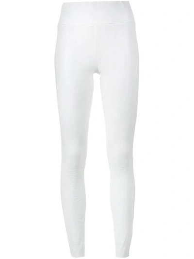 Sprwmn Skinny Leather Trousers In White