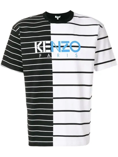 Kenzo Striped Logo Short-sleeve T-shirt In White