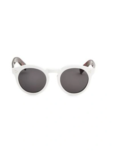 Illesteva Leonard Ii White 50mm Oversized Round Sunglasses