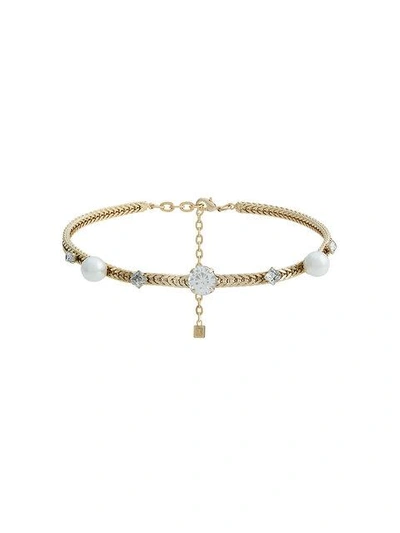 Dannijo Gold Tone Lulu Pearl And Crystal Choker - Metallic