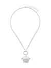 Versace Silver Medusa Chain Necklace In Metallic