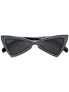 Saint Laurent Eyewear Studded Jagged Frame Sunglasses - Black