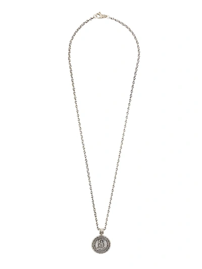 Nialaya Jewelry Buddha Amulet Necklace In Grey