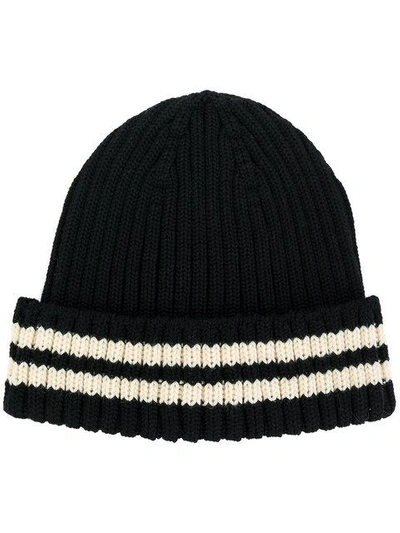 Junya Watanabe Double Stripe Beanie - Black