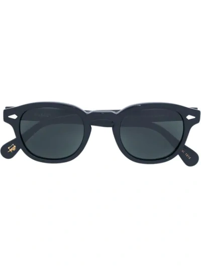 Moscot Matte Round Frame Sunglasses In Black