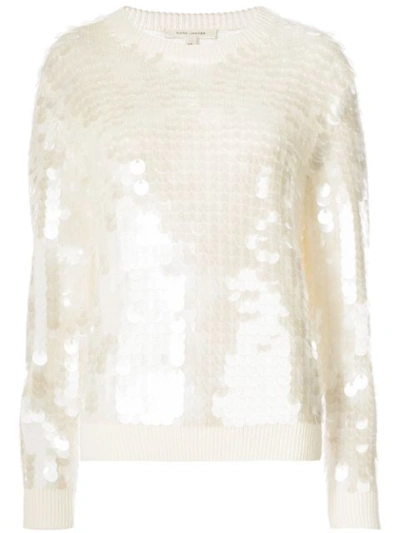 Marc Jacobs Paillette-embellished Crewneck Sweater In Ivory
