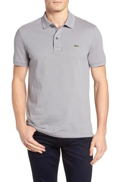 Lacoste Slim Fit Pique Polo In Platinum Grey