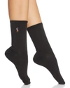 Ralph Lauren Texture Rib Boot Socks In Black