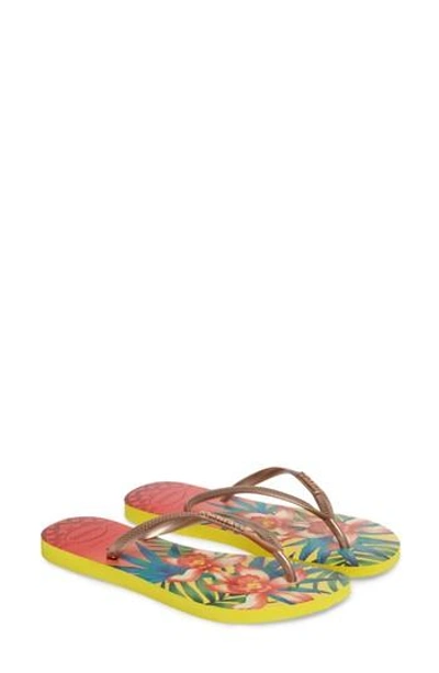 Havaianas 'slim Tropical' Flip Flop In Light Yellow
