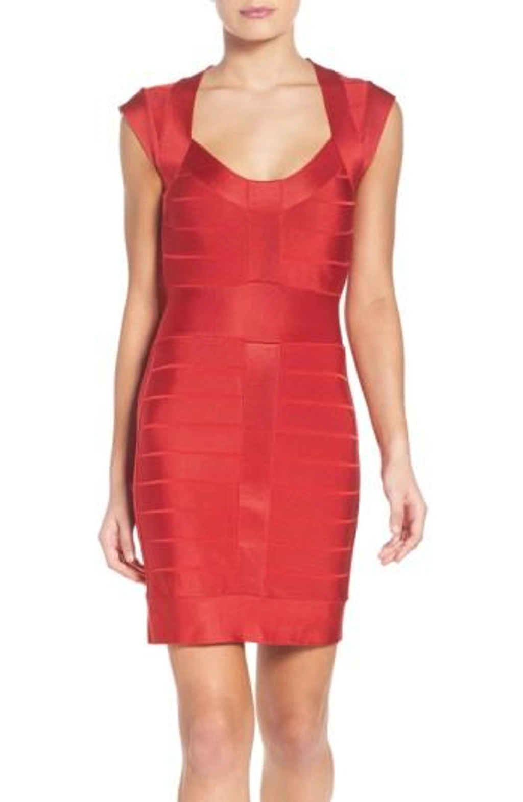 French Connection Spotlight Bandage Dress In Formula Red | ModeSens