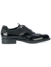 Prada Contrast Panel Brogue Shoes - Black