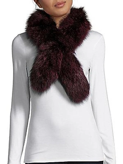 Surell Dyed Fox Fur Scarf In Wine
