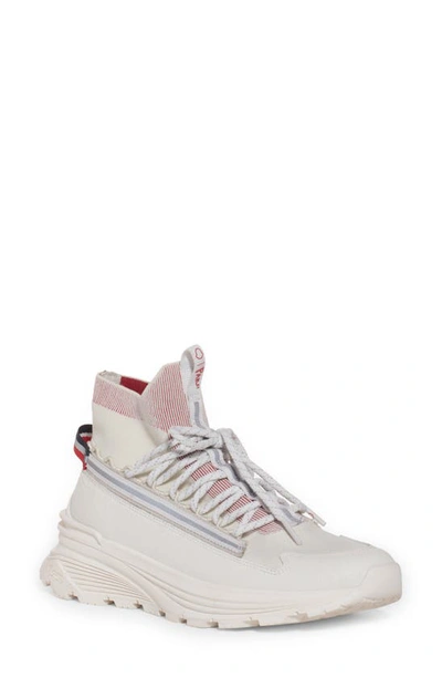 Moncler High-top Sneakers Light Runner Fabric Mix In White