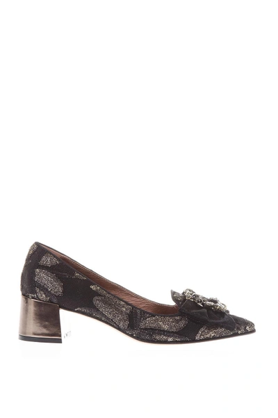Ras Tapestry Loafers With Jewel In Black