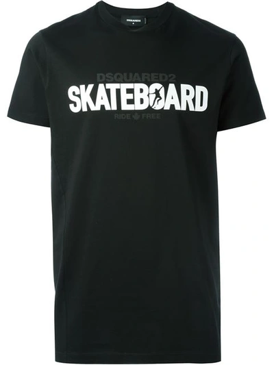 lip inschakelen Stoel Dsquared2 Skateboard Print T-shirt In Nero | ModeSens