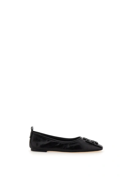 Tory Burch Ines Leather Ballet Flats In Black | ModeSens