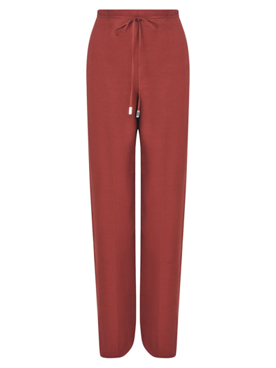 Halston Lenox High-waisted Trousers In Russet