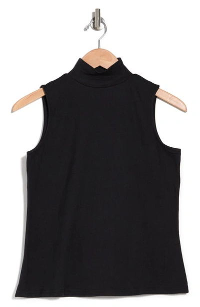 By Design Mock-neck Sleeveless Blouse In Black