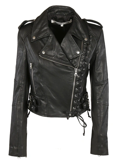 Alexander Mcqueen Eyelets Biker Jacket In Black