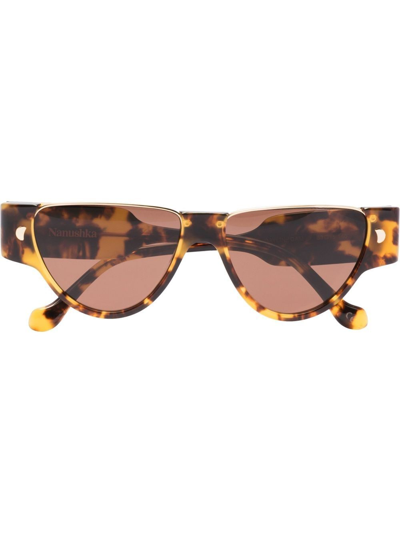 Nanushka Brown Daylin Triangle Sunglasses
