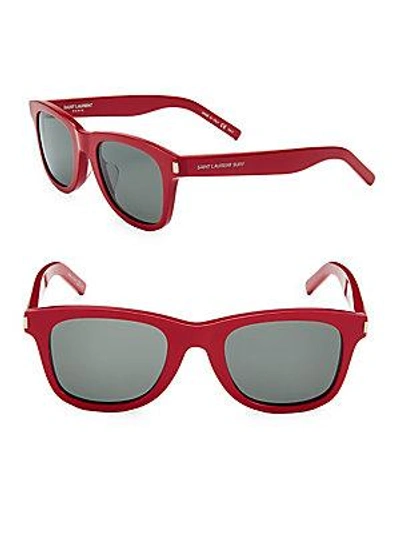 Saint Laurent 50mm Square Sunglasses In Red
