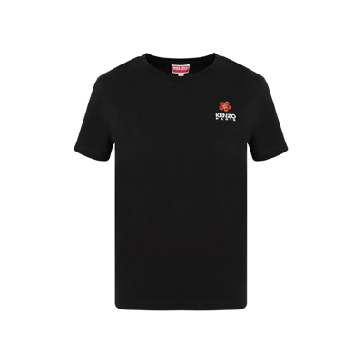 Kenzo Crest Logo Classic Cotton Jersey T-shirt In Black