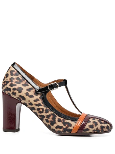 Chie Mihara 95mm Leopard-print Pumps In Nude & Neutrals