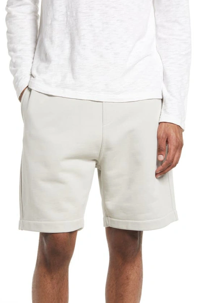 Frame Cotton Sweat Shorts In Grey Green