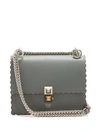 Fendi Kan I Small Leather Cross-body Bag In Grey