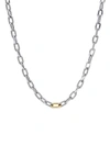 David Yurman 18k Yellow Gold & Sterling Silver Dy Madison Link Chain Necklace, 18.5