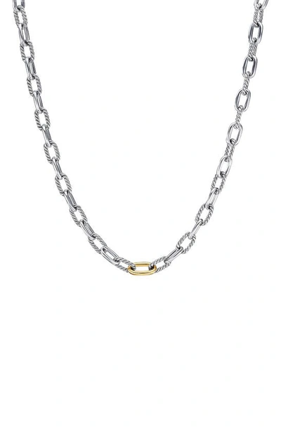 David Yurman 18k Yellow Gold & Sterling Silver Dy Madison Link Chain Necklace, 18.5