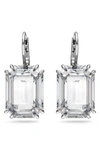 Swarovski Millenia Rhodium-plated Octagon-cut Crystal Earrings In White