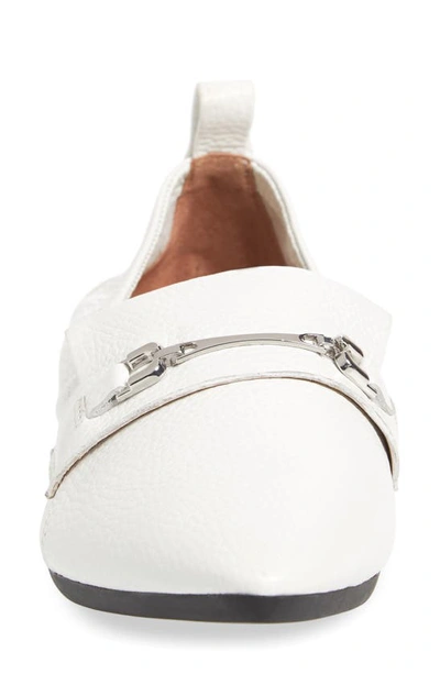 Linea Paolo Domino Skimmer Flat In White Leather